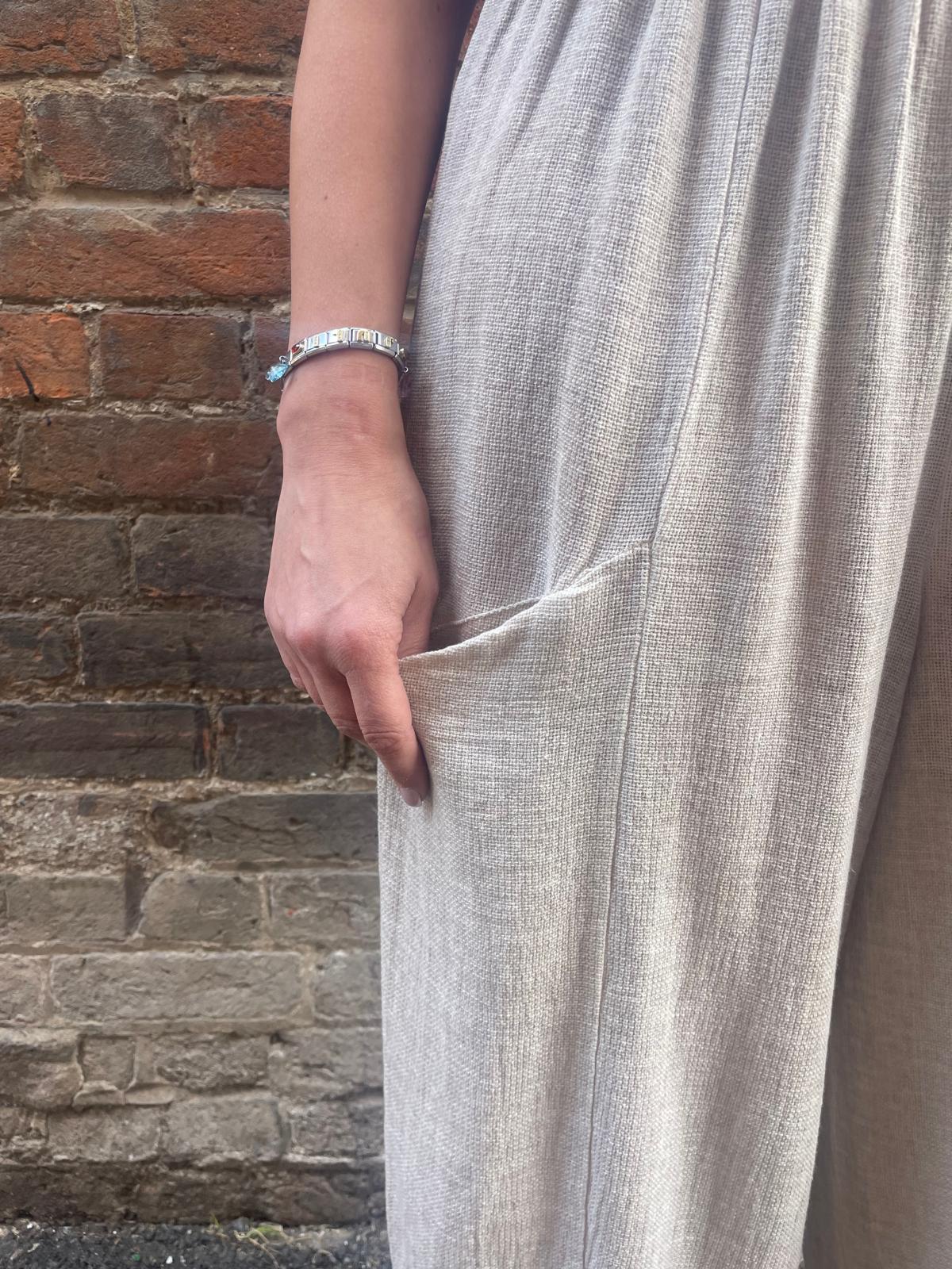 Loose Fit Balloon Leg Linen Trousers