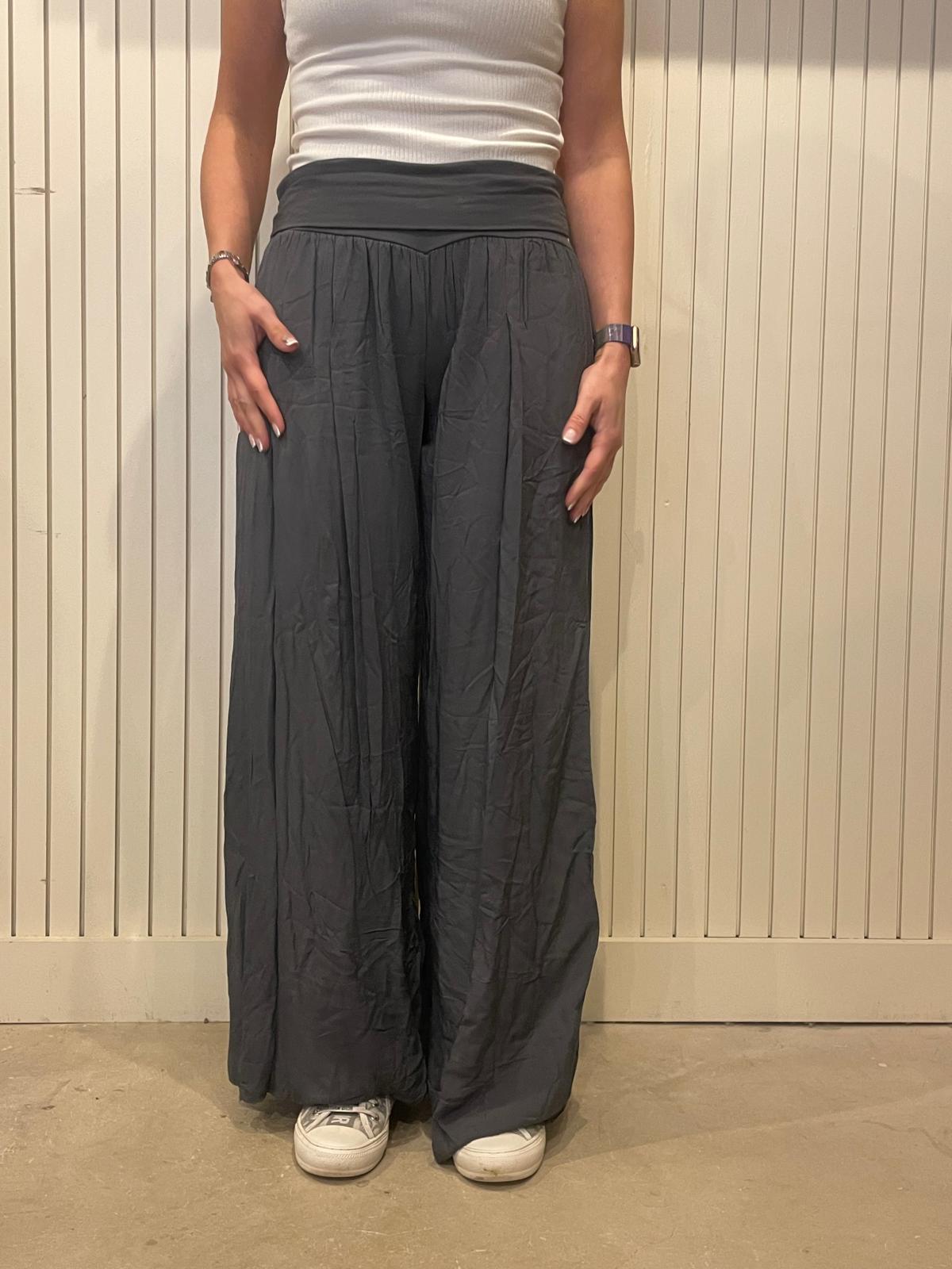 Sugarbabe Charcoal Jersey Waist Wide Leg Trousers