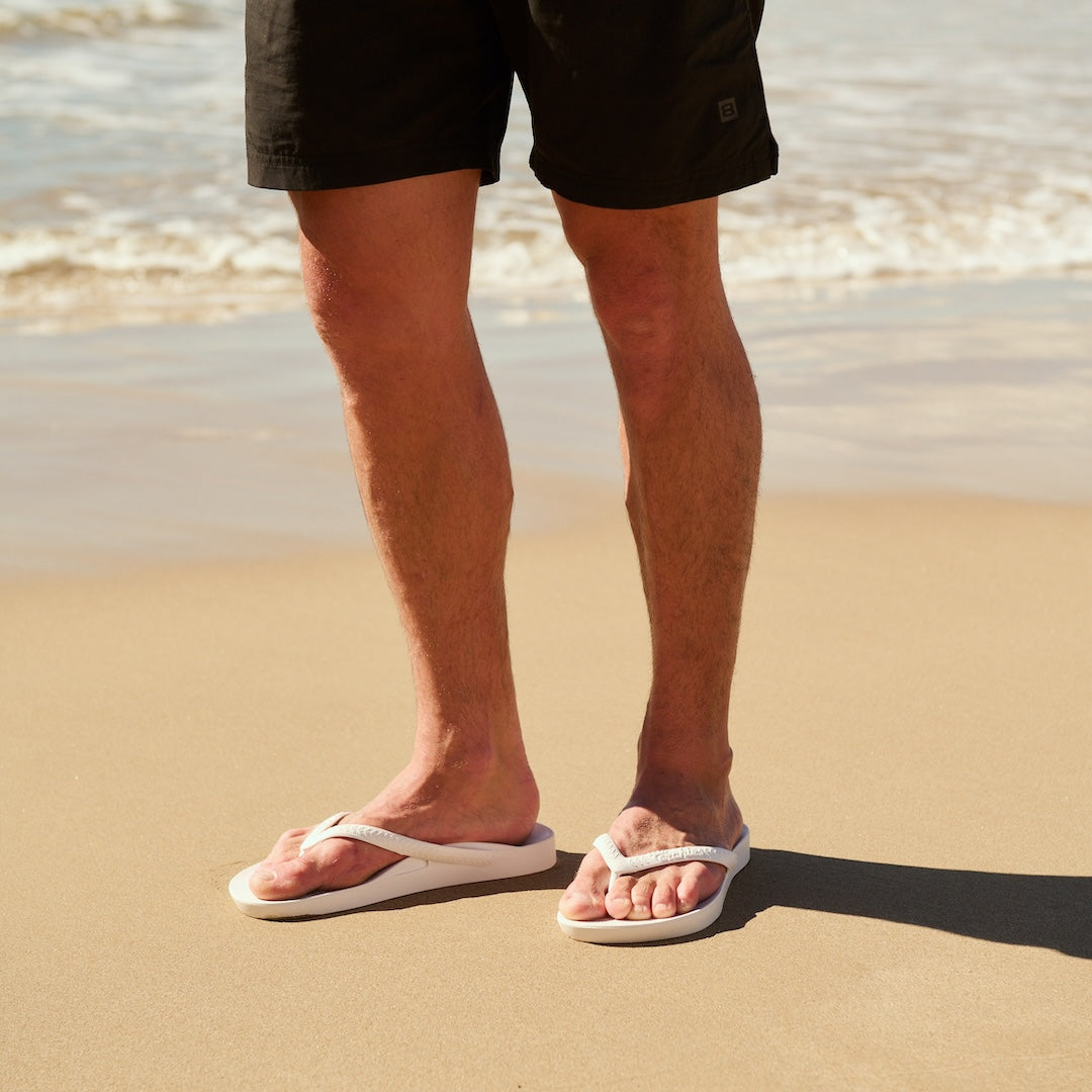 Archies White Arch Support Flip Flops - Classic