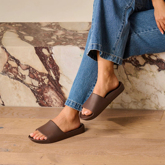 Archies Brown Arch Support Slides - Classic