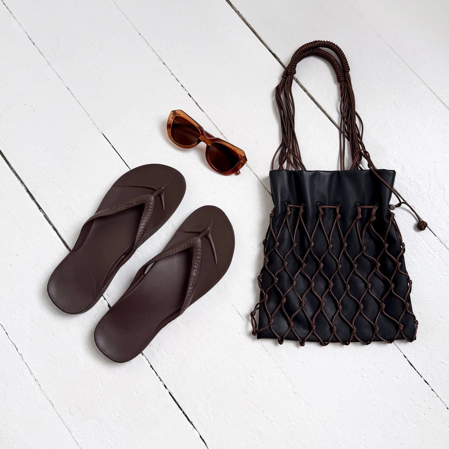 Archies Brown Arch Support Flip Flops - Classic Brown