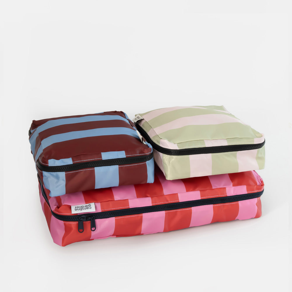 Caroline Gardner Multi Stripe Set of 3 Packing Cubes