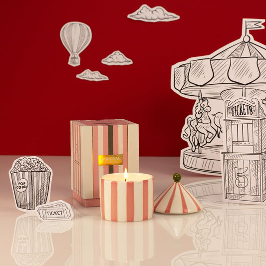 Zesty Lemons Carnival: Illusionist Pink Candle - Fig & Neroli