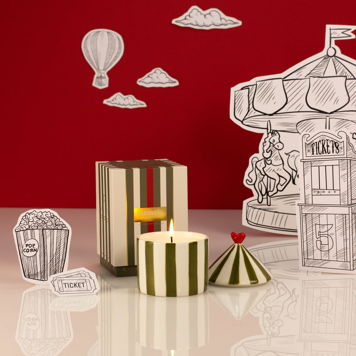 Zesty Lemons Carnival Firebreather Olive Candle - Tomato Leaf