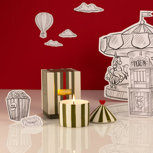 Zesty Lemons Carnival Firebreather Olive Candle - Tomato Leaf