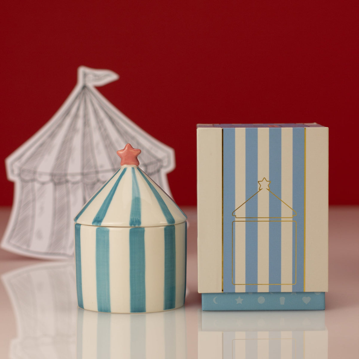 Zesty Lemons Carnival: Acrobat Blue Candle - Activated Charcoal & Matcha