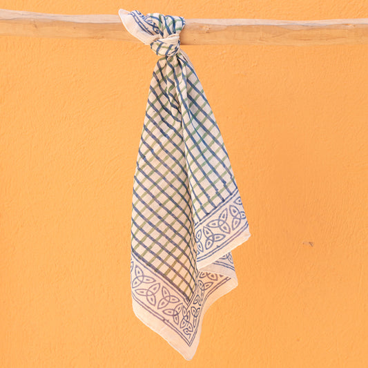 Zen Ethic Croisette Bandana Scarf in Blue Green