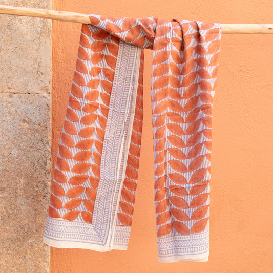 Zen Ethic Estel Large Scarf or Sarong Cap 100% Organic Cotton in Orange