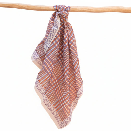Zen Ethic Nissa Square Scarf 100% Organic Cotton in Lilac