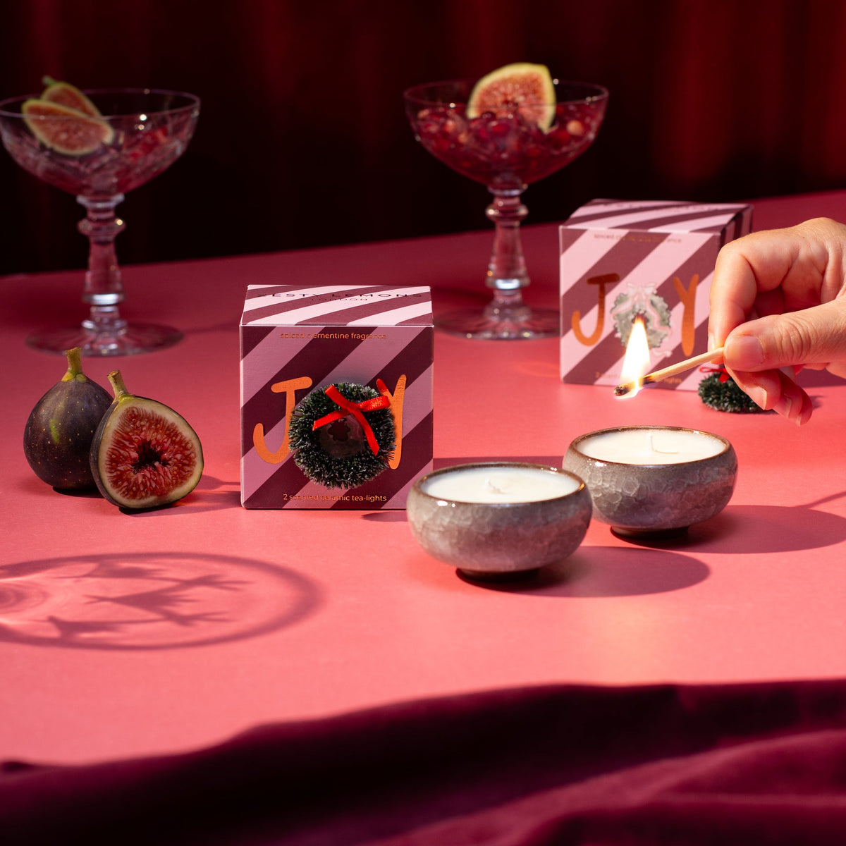 Zesty Lemons Sparkle Season: Joy Tea Lights (Box of 2) - Spiced Clementine