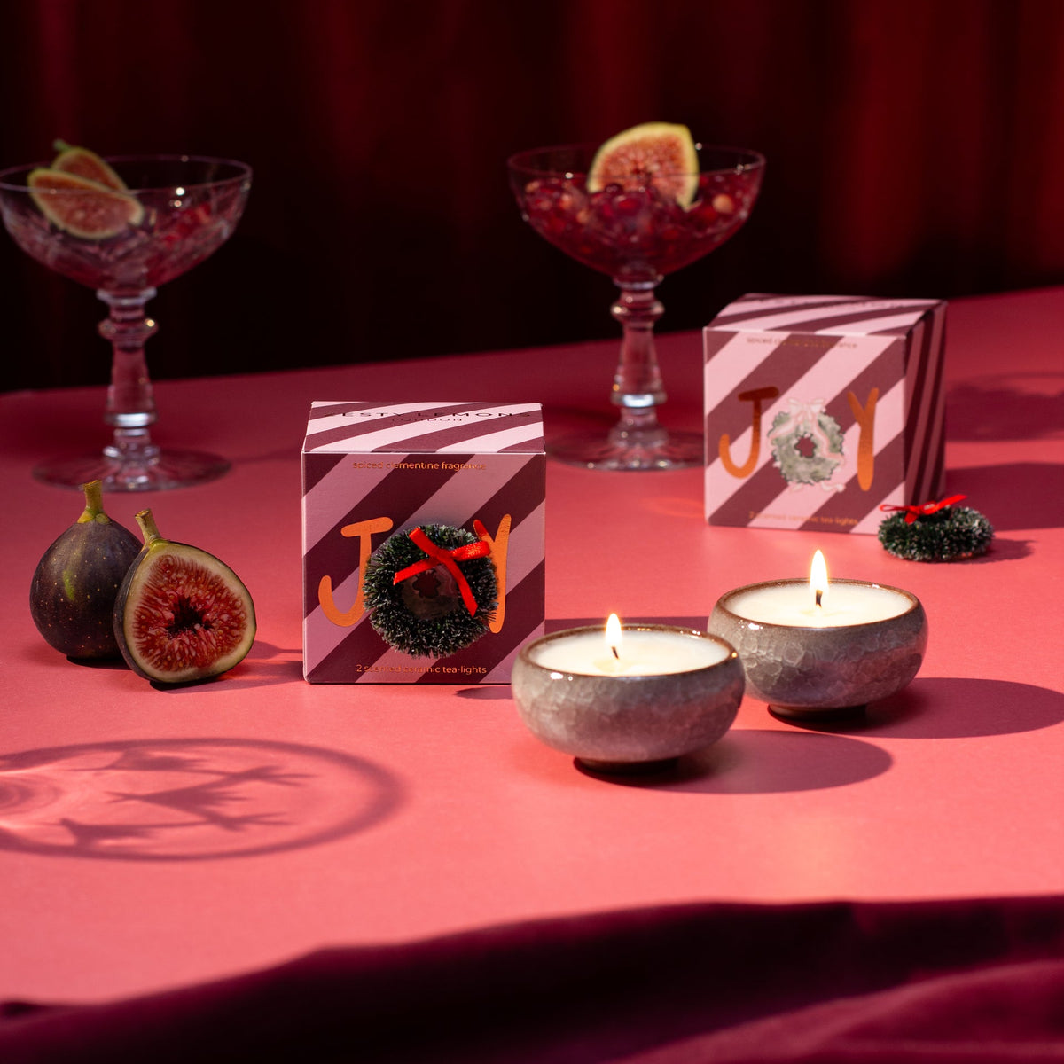 Zesty Lemons Sparkle Season: Joy Tea Lights (Box of 2) - Spiced Clementine