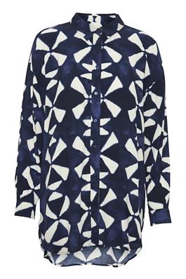 ICHI Rebba Shirt Maritime Blue Graphic AOP