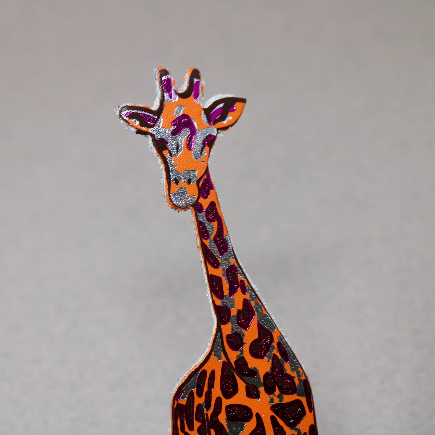 Ark Colour Design - Giraffe Shaped Leather Bookmark: Orange