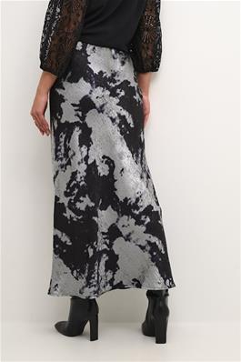 Kaffe Asky Skirt in Black/Silver Cloud