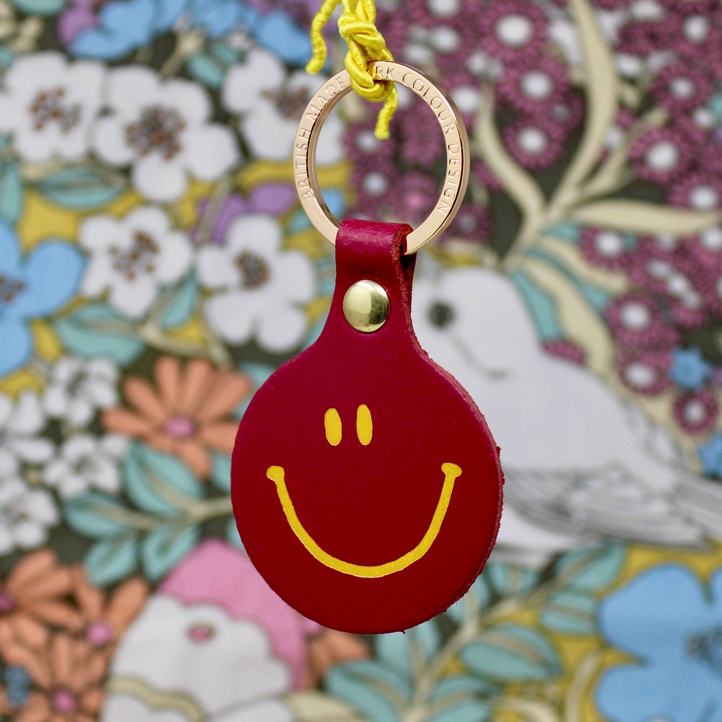 Feeling Lush Smilie Face Key Fob: Green