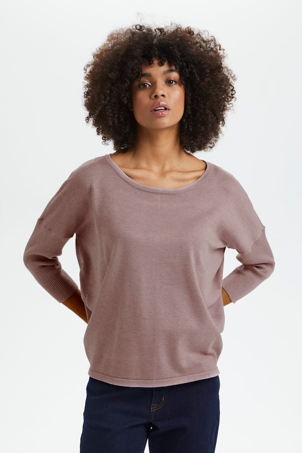 ICHI Mila Roundneck Pullover in Antlet Melange