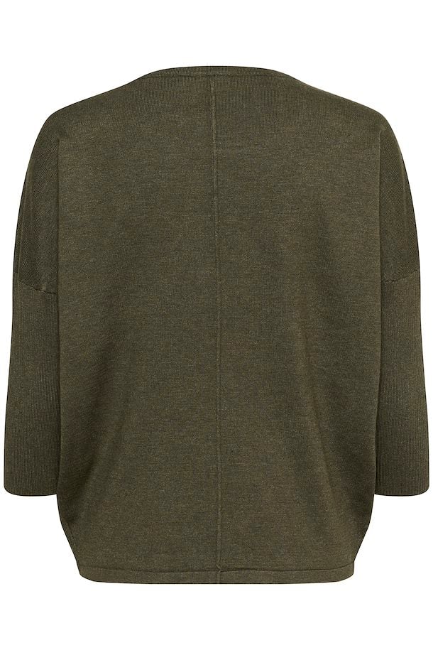 Saint Tropez Mila Roundneck Pullover in Army Green Melenge