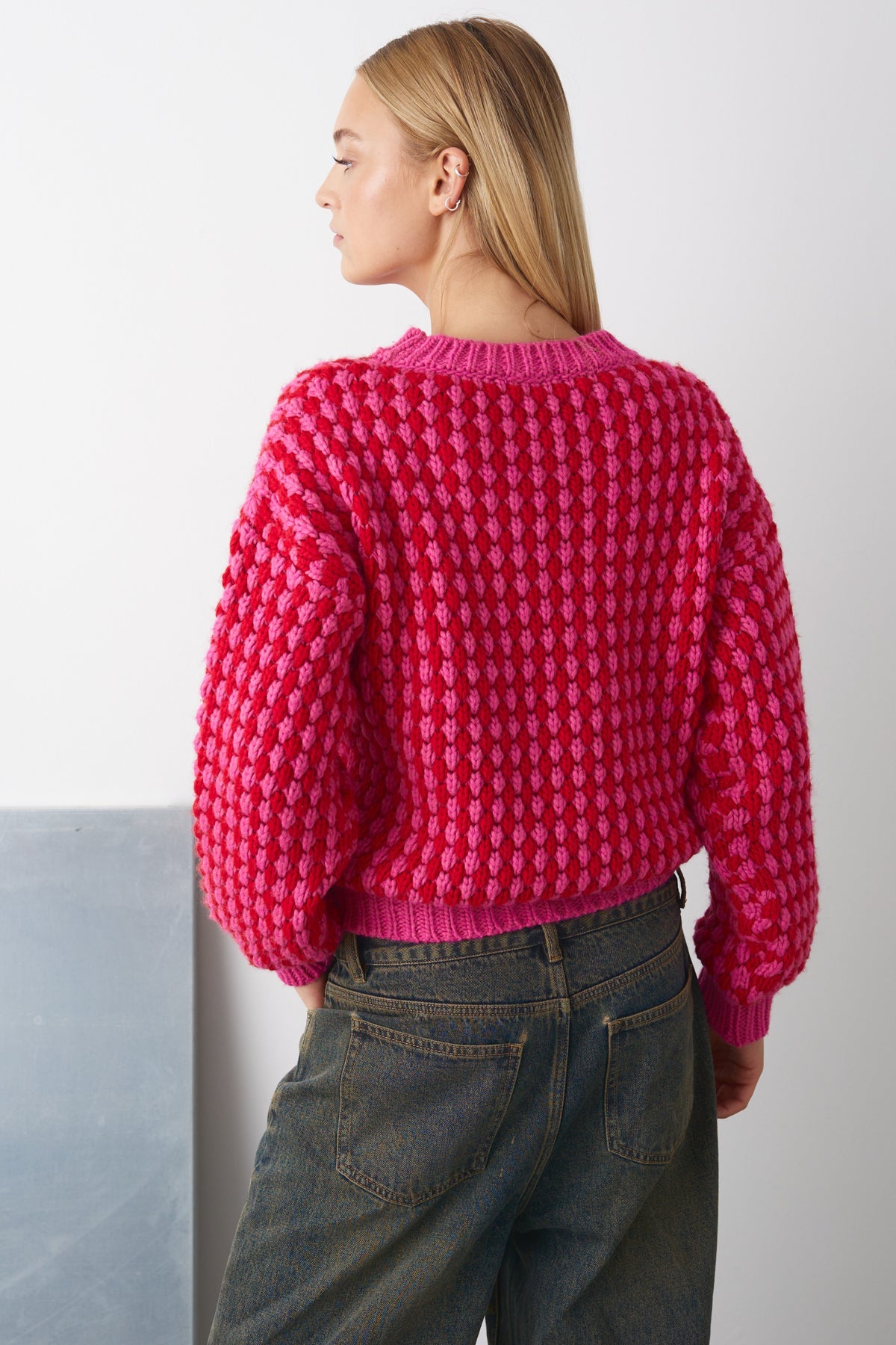 Noella Gio Knit Jumper in Red Pink Mix