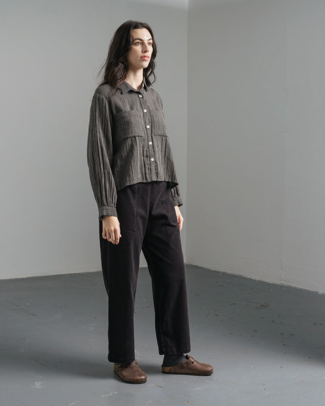 Bibico Anna Wide Leg Trousers in Dove Grey