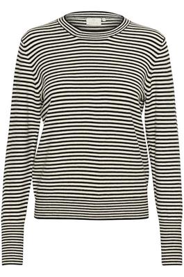 Kaffe Nala Knit in Chalk/Black Stripe