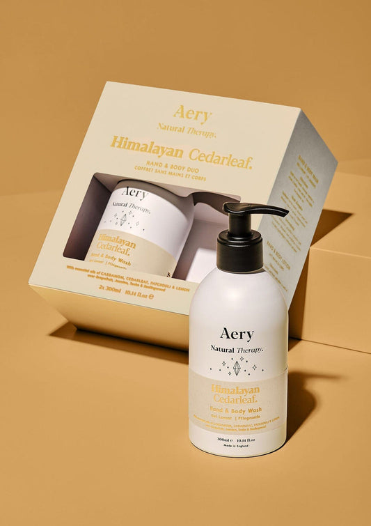 Aery Himalayan Hand/Body Wash and Lotion Set - Rose Geranium and Amber