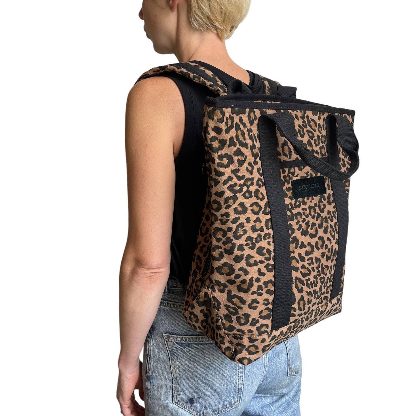 Sixton Leopard Print Backpack