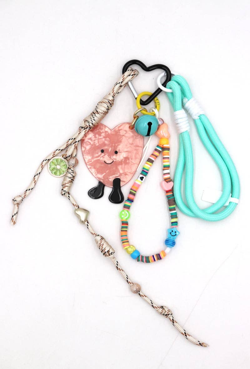 Heart Bag Charm in Pink