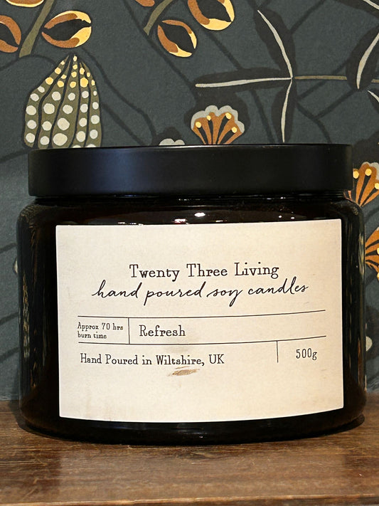 500g soy candle - Refresh from the Twenty Three living range
