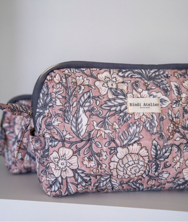 Bindi Atelier Toiletry Bag Beauty Pouch - Hati Sepia