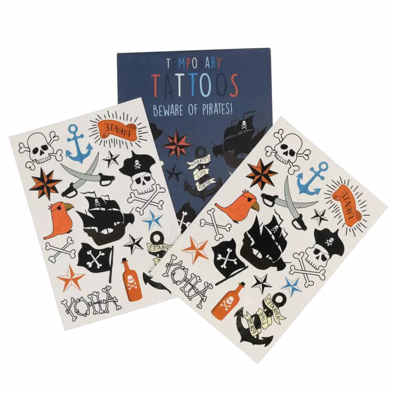 Childrens Temporary Tattoos - Beware of Pirates