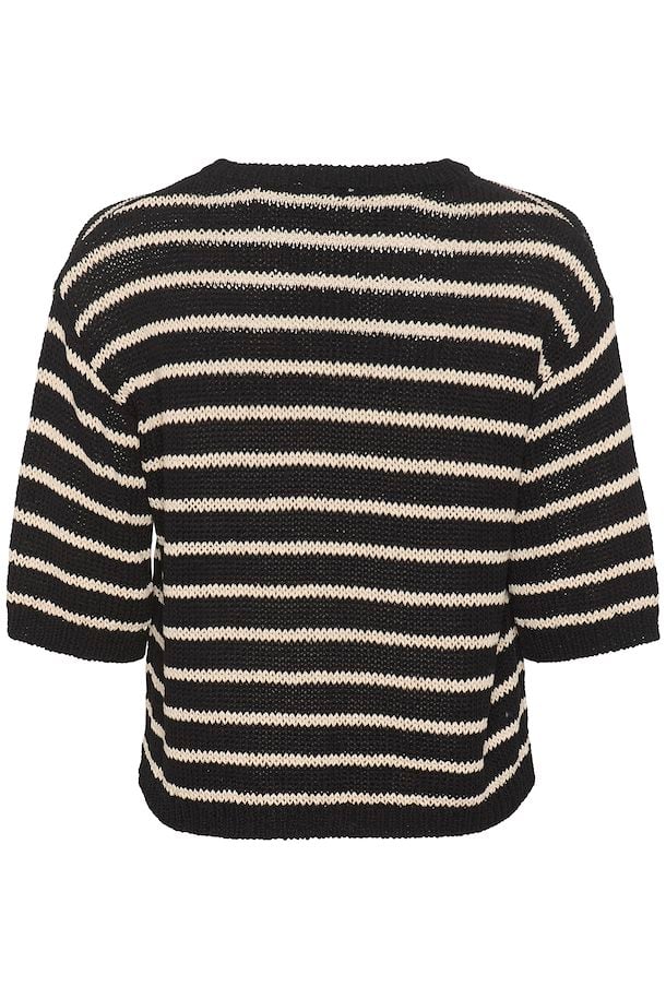 KAFFE Ysabel Knit Pullover in Black / Antique White