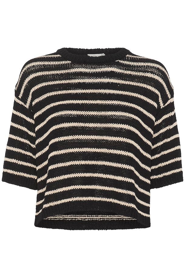 KAFFE Ysabel Knit Pullover in Black / Antique White