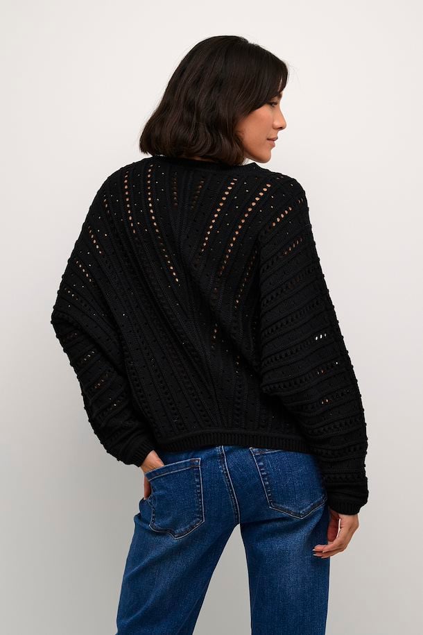 KAFFE Jolie Knit Pullover in Black Deep