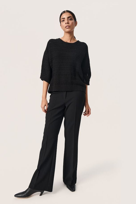 Soaked in Luxury Rava Rinna Pullover in Black