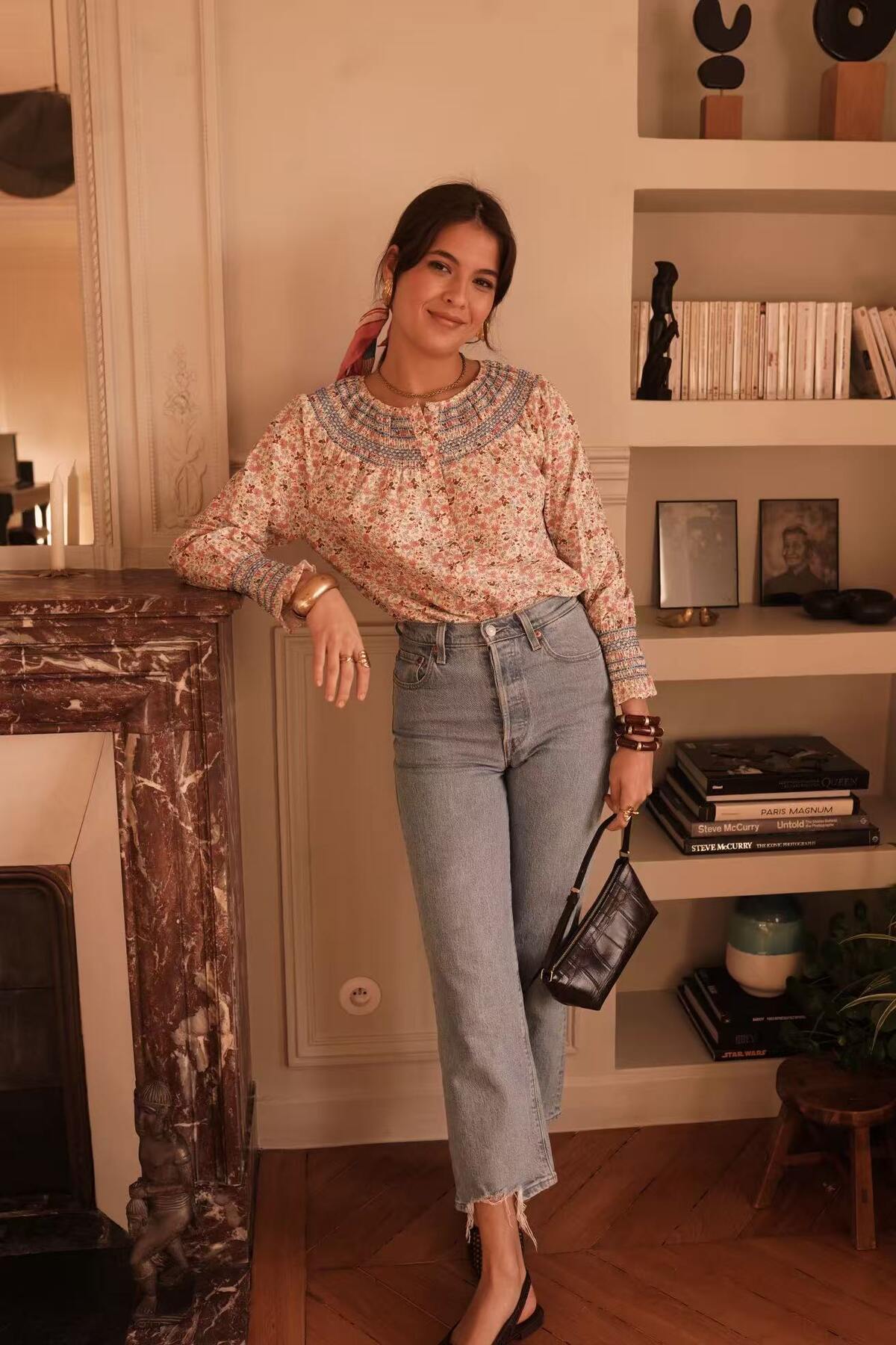 Tio Floral Print Boho Chic Blouse