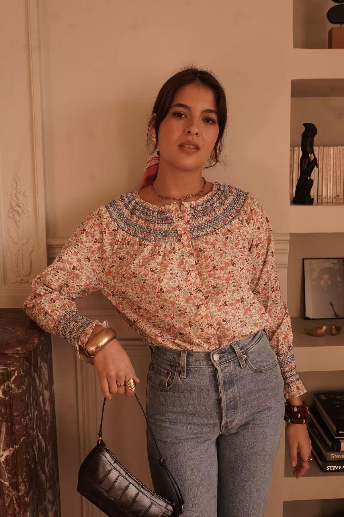 Tio Floral Print Boho Chic Blouse