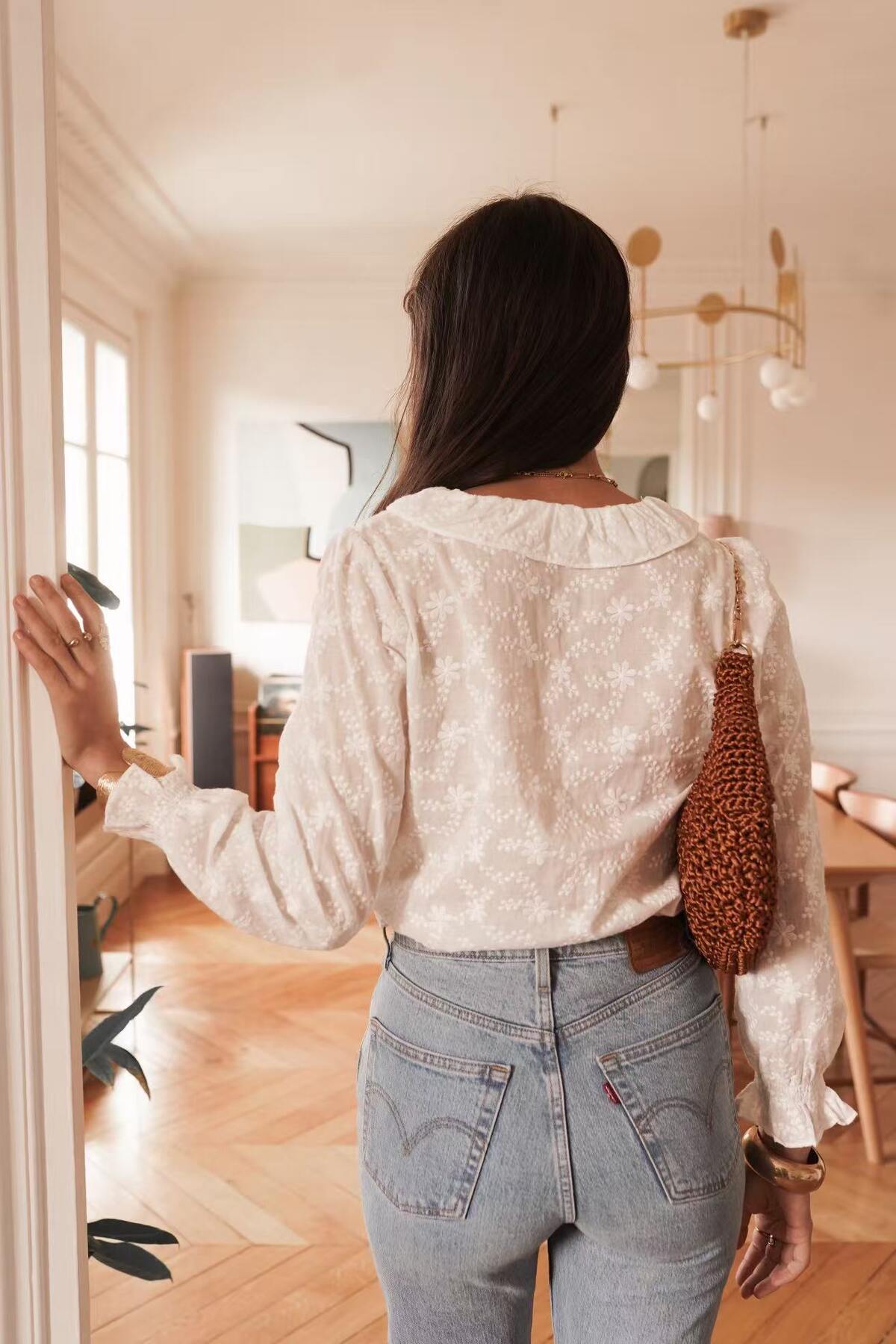 Emily Embroidered Blouse in White