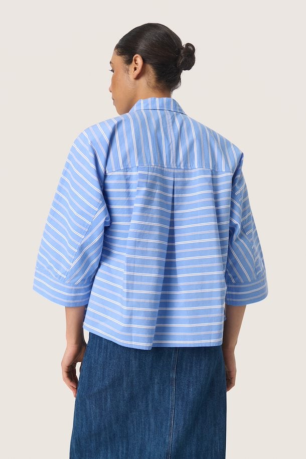 Soaked in Luxury Merona Shirt in Blue & White Stripe