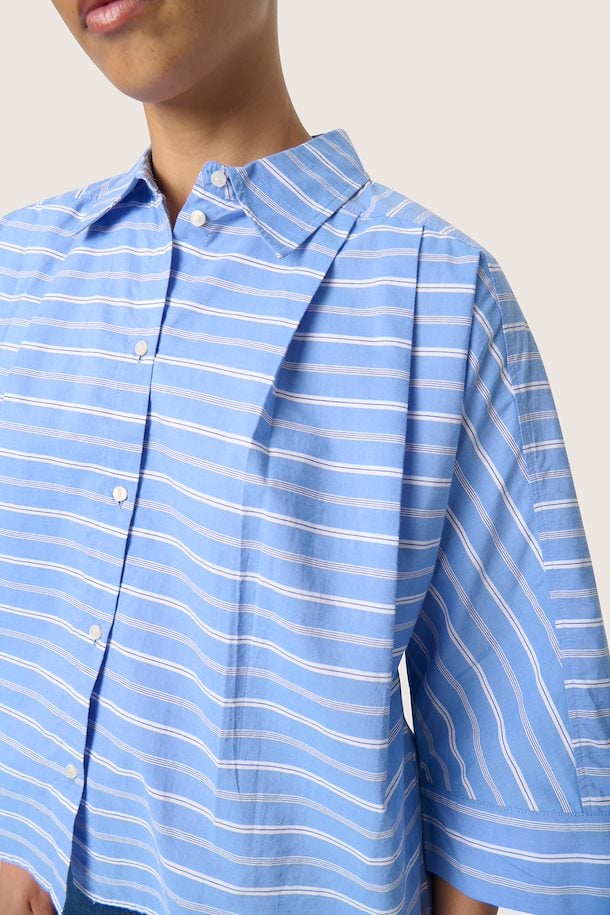 Soaked in Luxury Merona Shirt in Blue & White Stripe