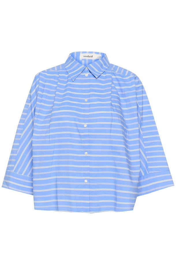 Soaked in Luxury Merona Shirt in Blue & White Stripe