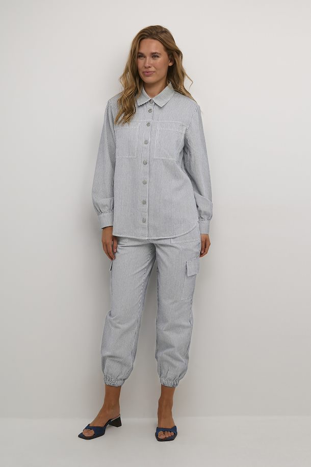 KAFFE Marilla Shirt in Blue/White Stripe