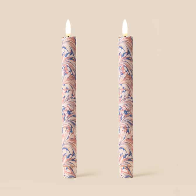 Tinkalink Bookbinder Marble Flameless LED Wax Candles (PAIR)
