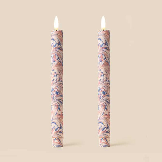 Tinkalink Bookbinder Marble Flameless LED Wax Candles (PAIR)