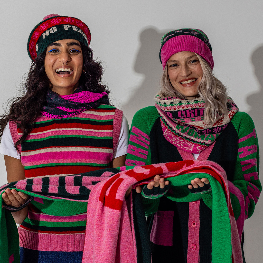 Black & Beech Fairisle Beanie in Bubblegum