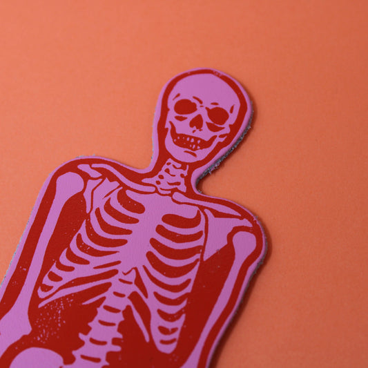 Skeleton Bookmark: Hot Pink