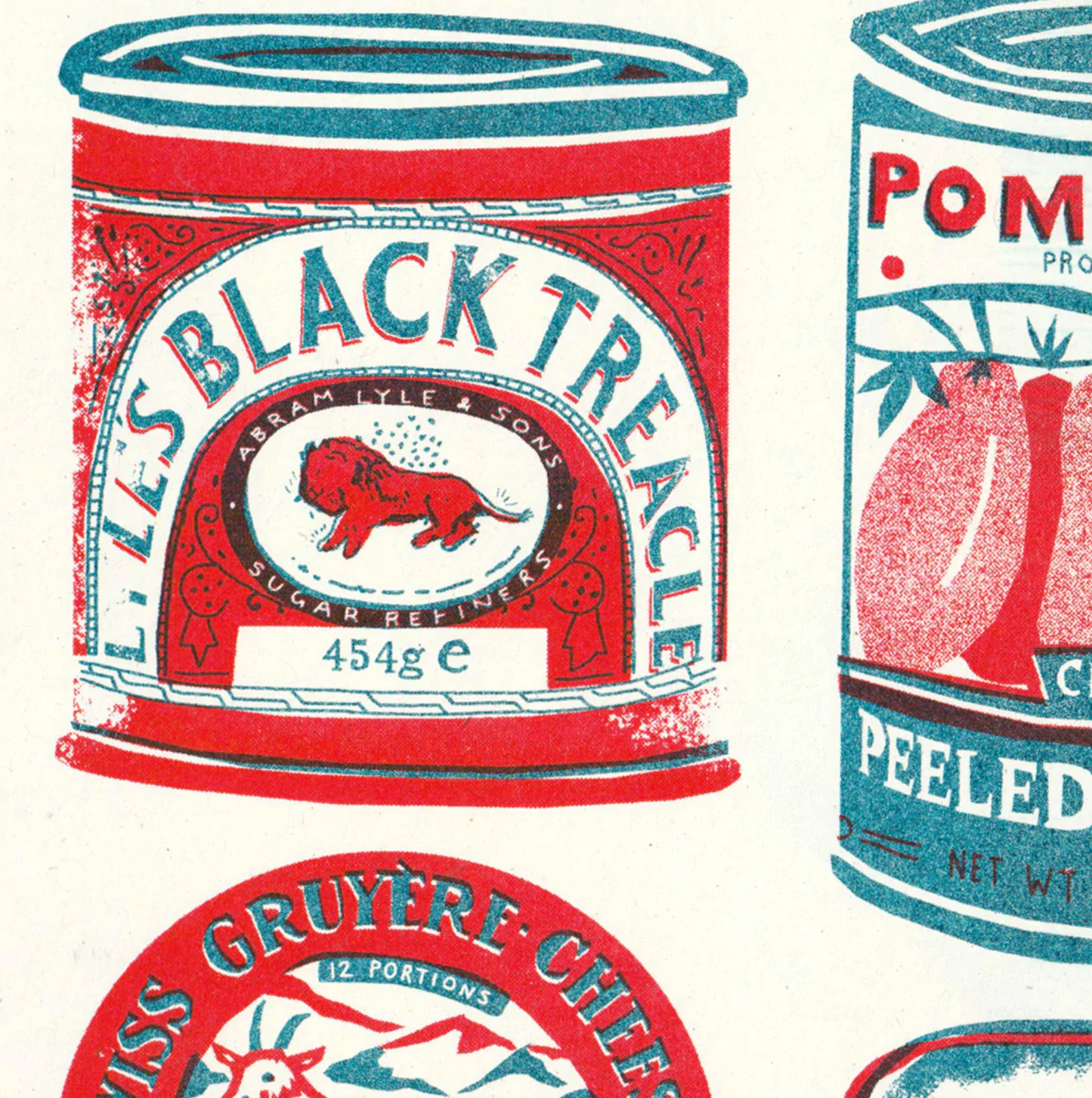 The Printed Peanut Tins Collection Risograph Art Print A3