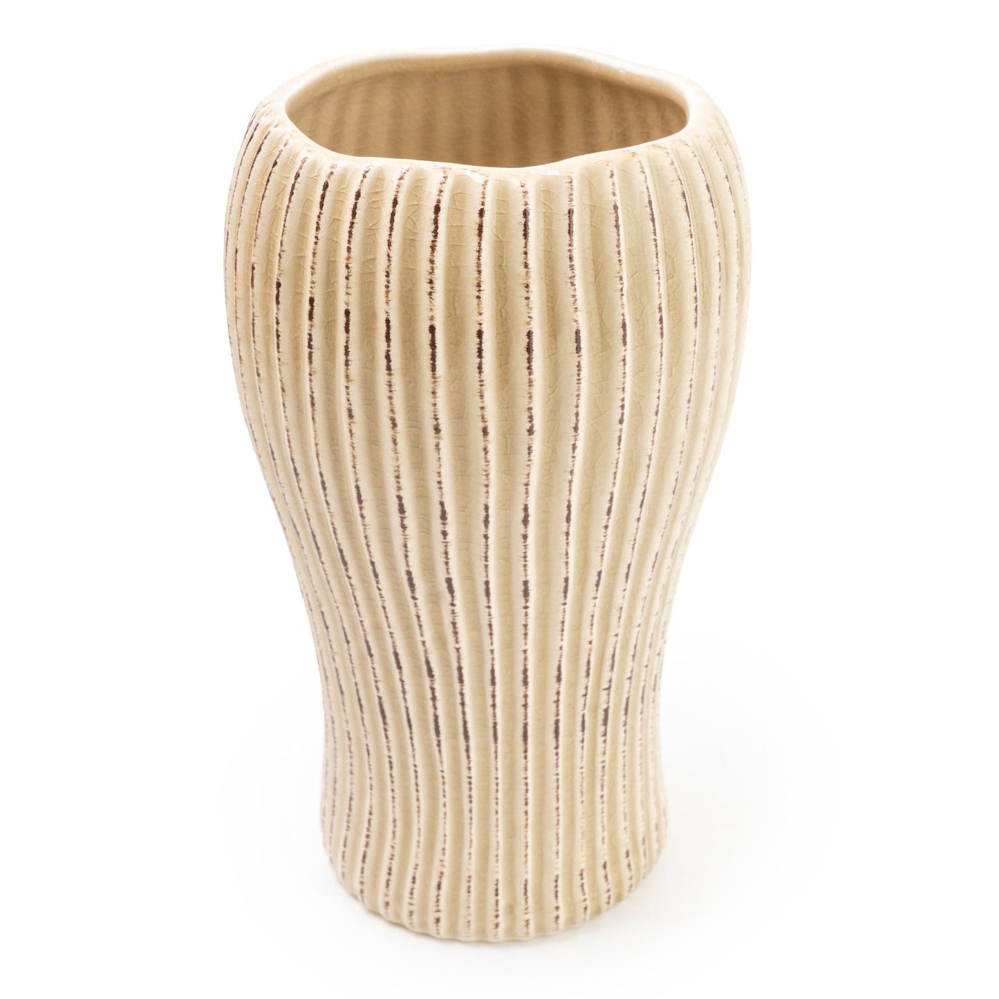 Dutch Ridged Vase - Cream