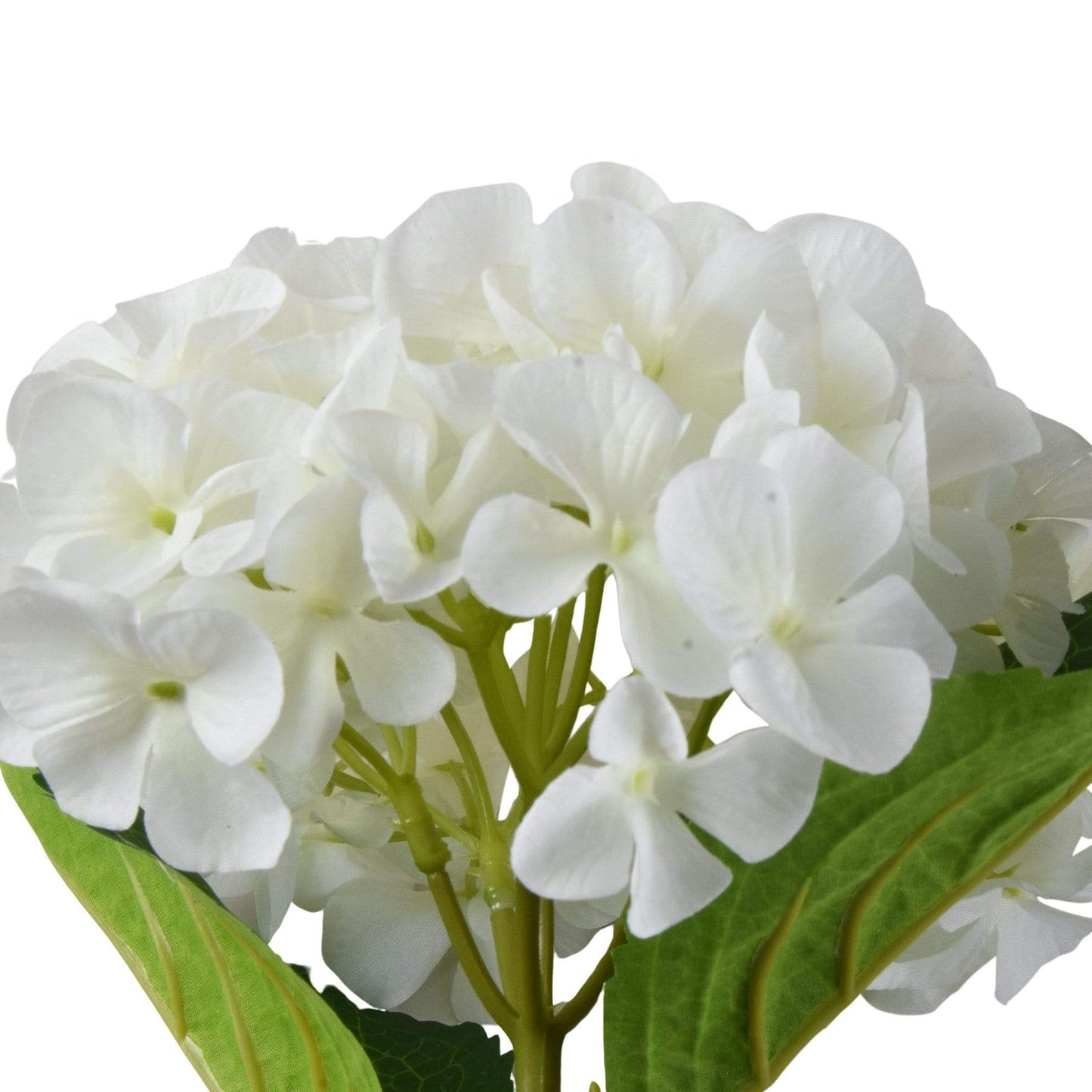 Single Hydrangea White Faux Stem 46cm