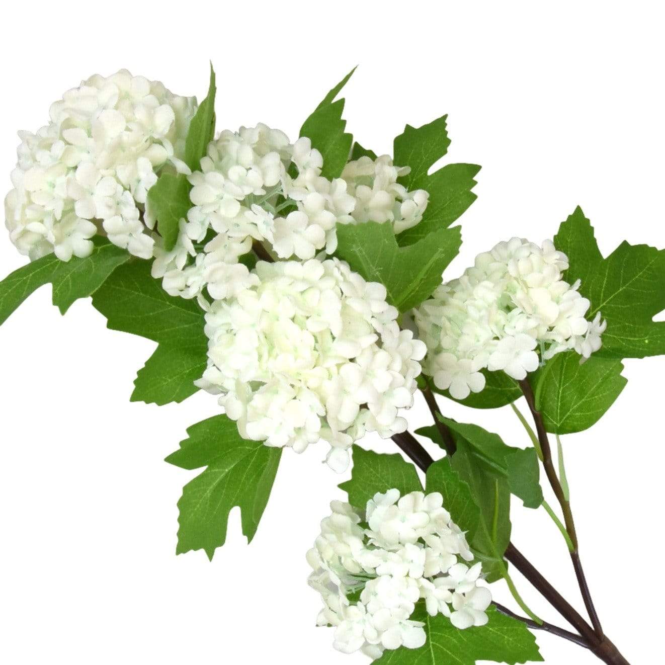 Single Stem Faux 6 Headed Viburnum White Flower