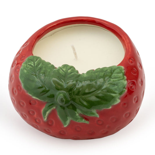 Ceramic Strawberry Candle